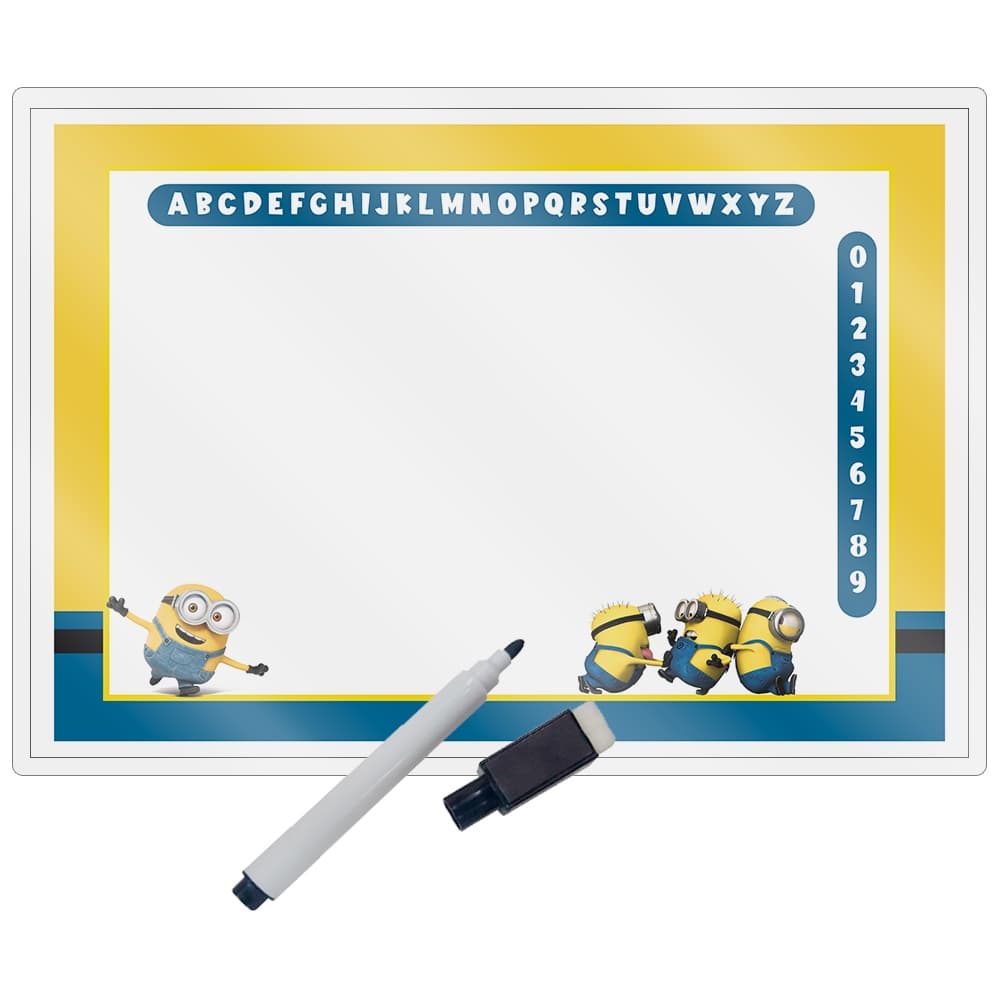 Kit 10 Lousas Mágica + Caneta Com Apagador Lembrancinha Festas Infantil Qualquer Tema Minions