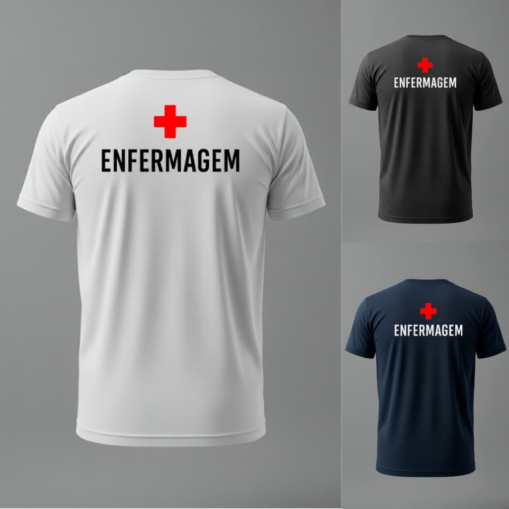 Camiseta Básica 100% Algodão Enfermagem Unissex