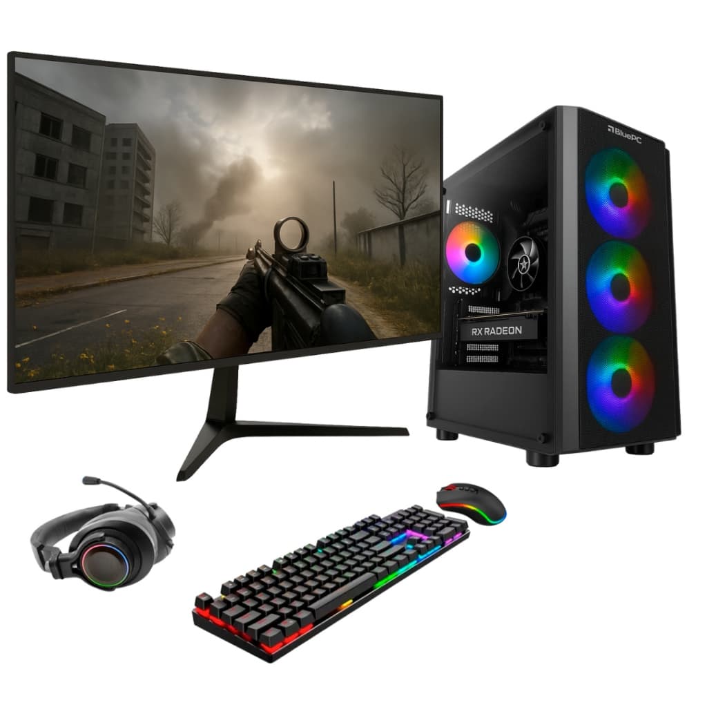 PC Gamer BluePC FRAG, AMD Ryzen 5 5500, RX 6600 8GB, B450, 16GB, SSD 512GB, Monitor 23"- PGBP-FRA244