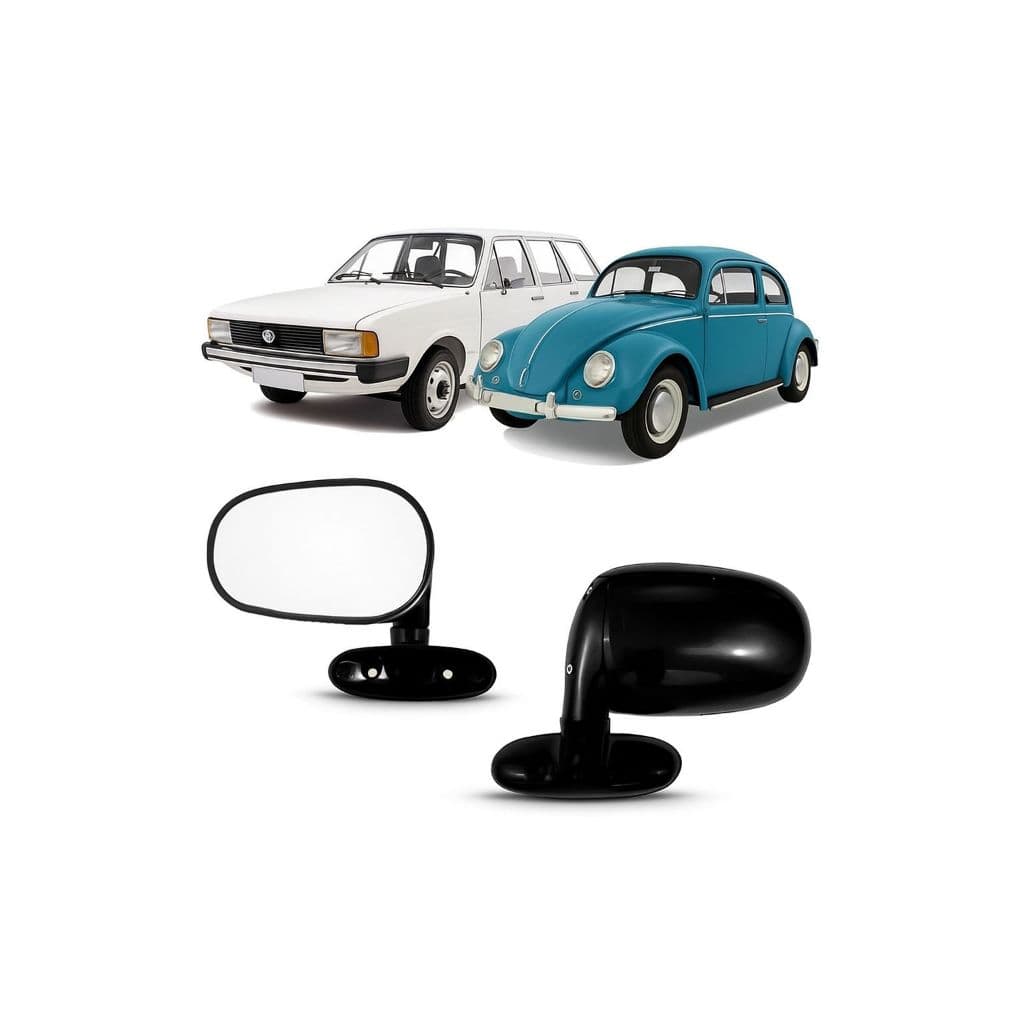 Par Retrovisor Externo Universal Preto Fusca Variant Passat
