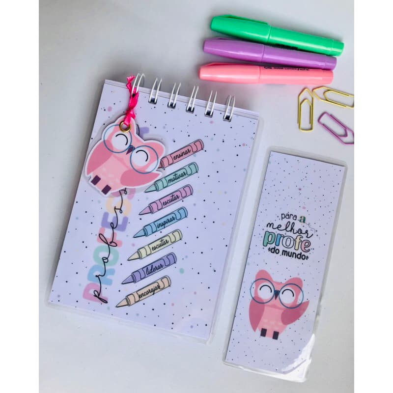 kit bloquinho de anotações + márca página personalizado dia dos professores-bloquinho personalizado-dia dos professores