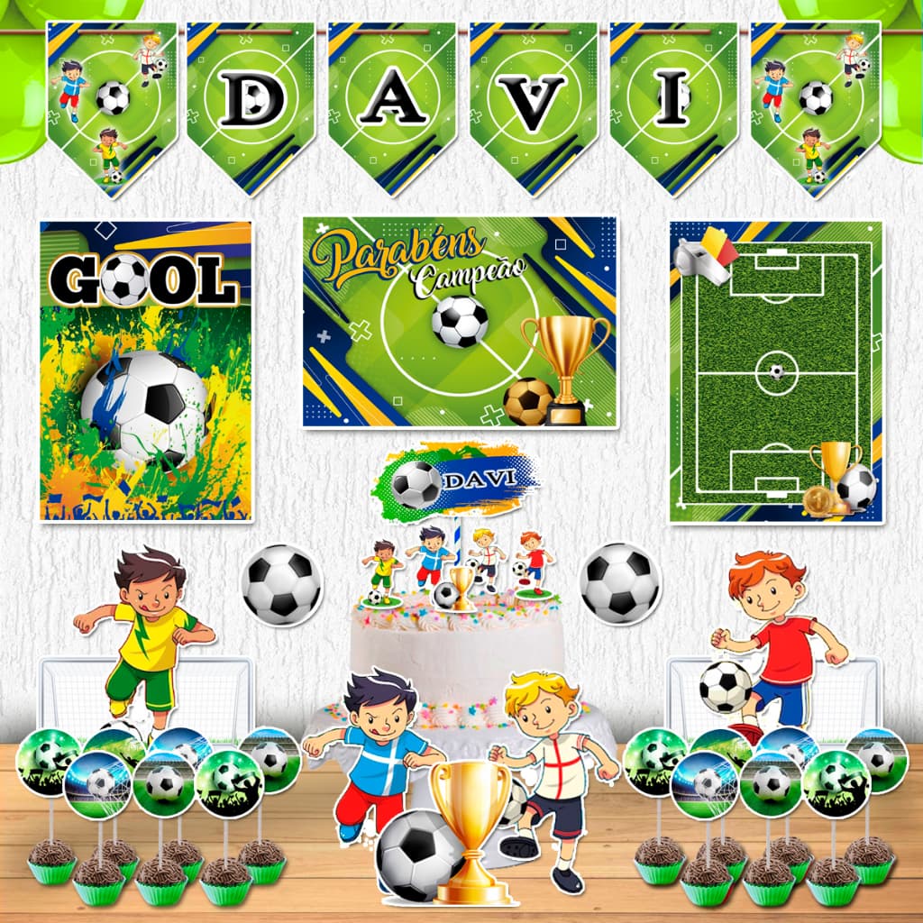 Festa Futebol Bola Brasil Kit decoração + Brinde 2 posters