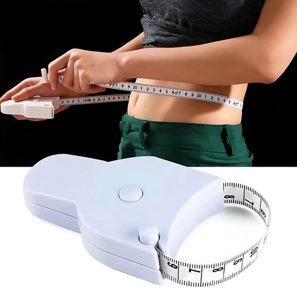 Fita Métrica Corporal Trena Retrátil Automática 1,5m Cintura Fitness Portátil