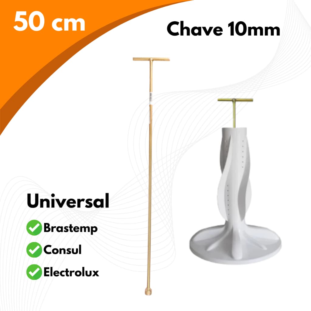 Chave T 10mm Longa 62cm Canhão Agitador Brastemp Electrolux