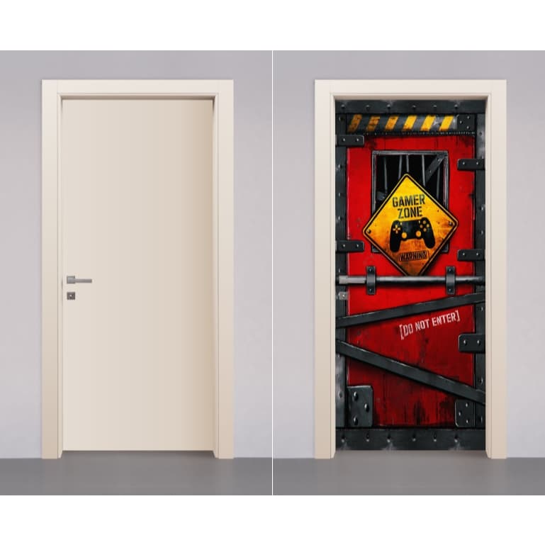 Adesivo Decorativo de Porta de Madeira Vidro Residencial Nao Entre Quarto Gamer Jogos Video Game