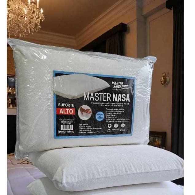 TRAVESSEIRO MASTER NASA VISCOELASTICO 01 PEÇA ALTO 15CM CONFORTAVEL