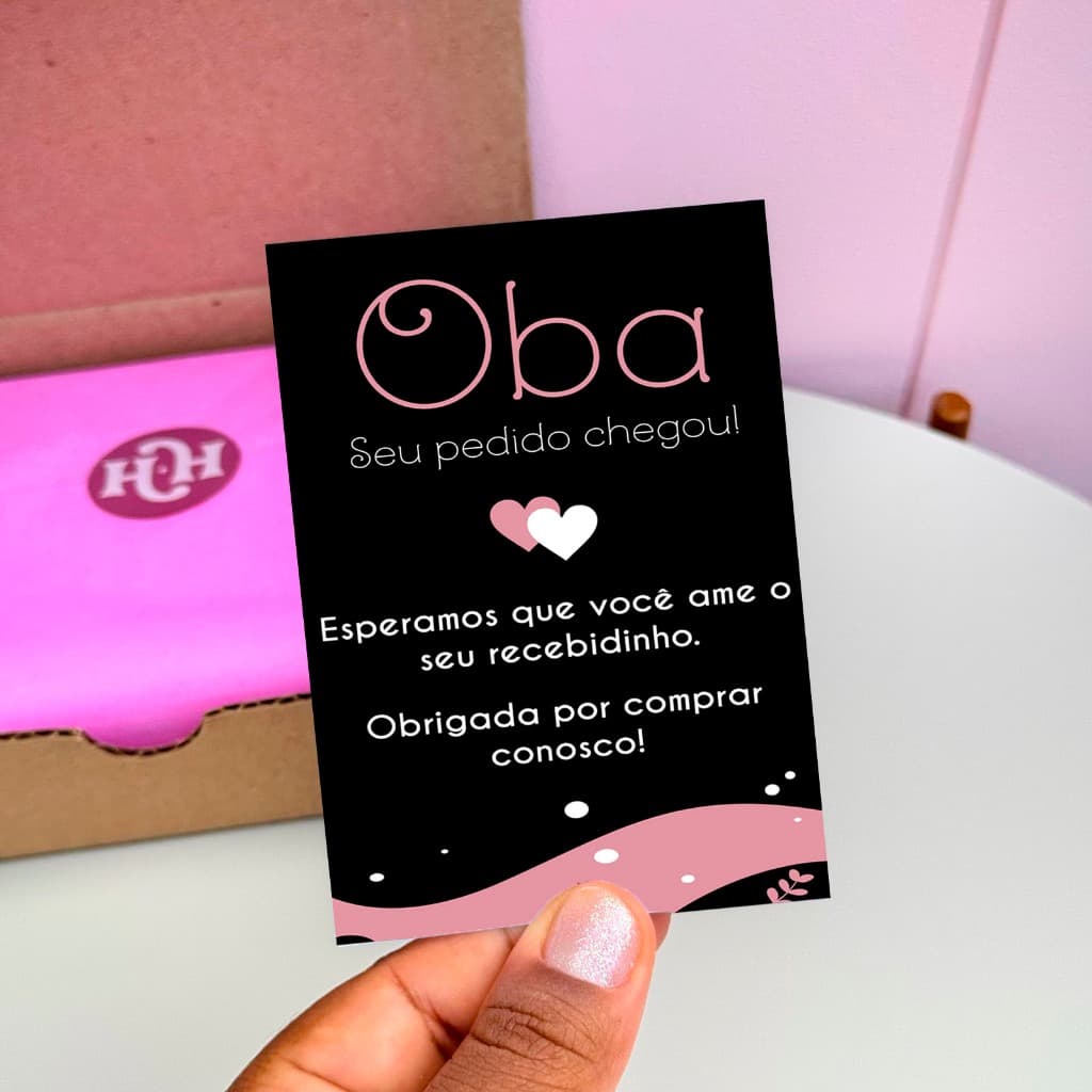 50/100un Folhetos de Agradecimento 7x10cm - Oba - Agradecimento ao cliente - Pronta Entrega