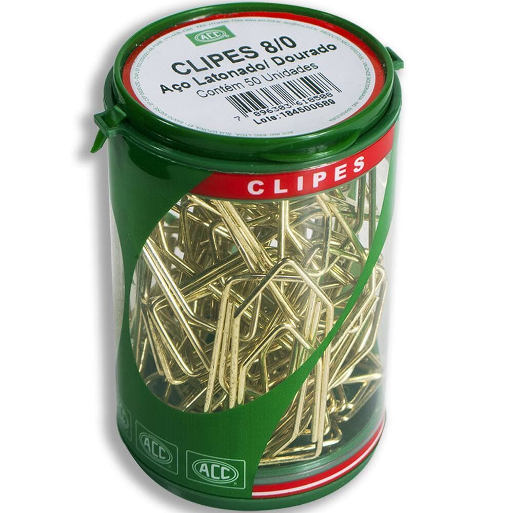 Clips nr. 8/0 latonado (pt c/50un) dourado Acc PO 1 UN