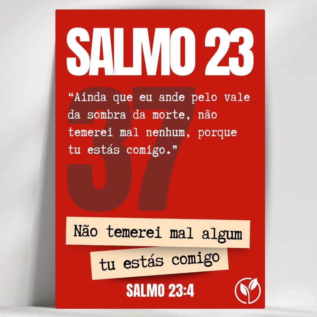 Salmo 23:4 Quadro Decorativo - Feito em Madeira MDF 3mm - Já com fita Adesiva - Envio Imediato.