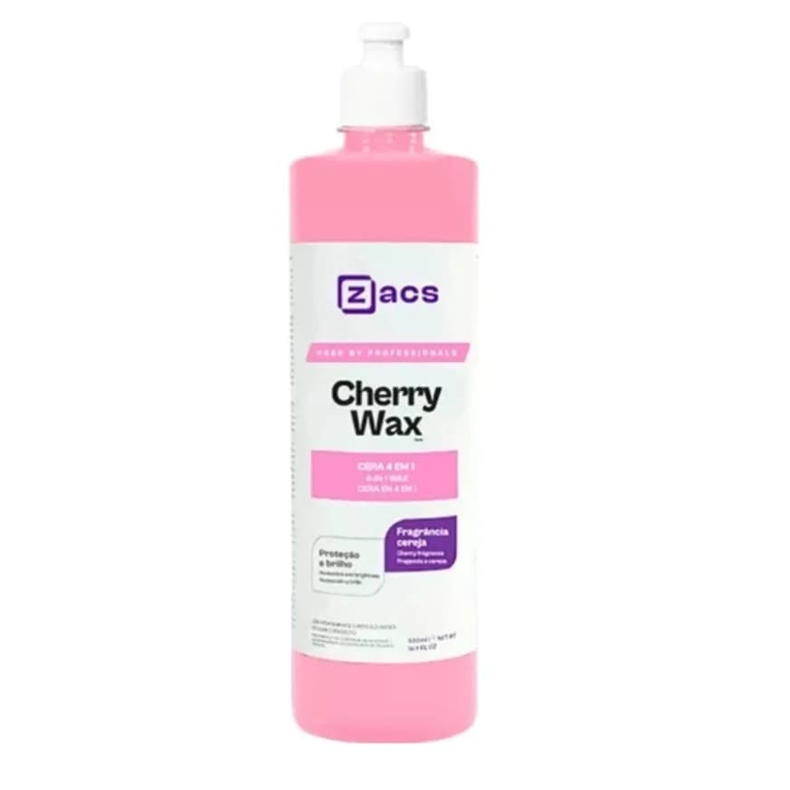 Cherry Wax 4 Em 1 Zacs 500ml Cera Brilho Proteção Tira Riscos