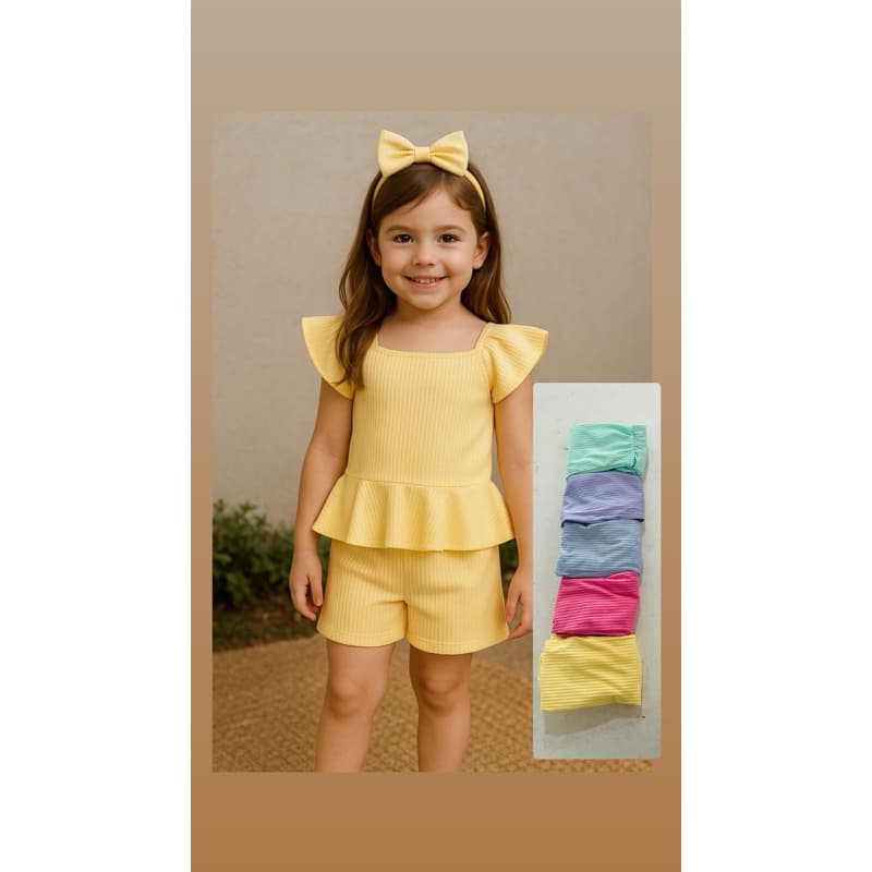 15 itens (blusa + 05 short + 05 laço )