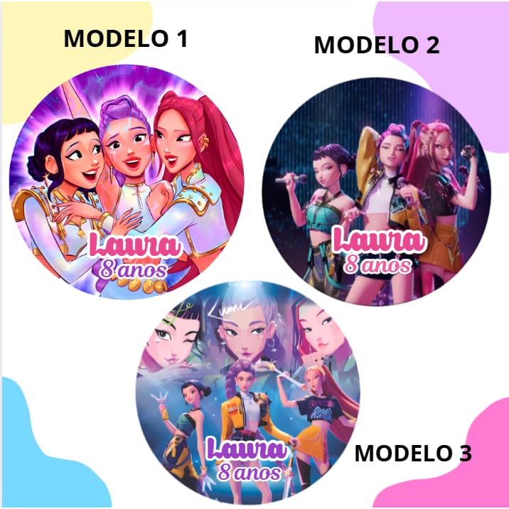 60/100 Adesivos Personalizados 5x5 cm Tema Guerreiras do K-Pop Ideal para Lembrancinhas, festas
