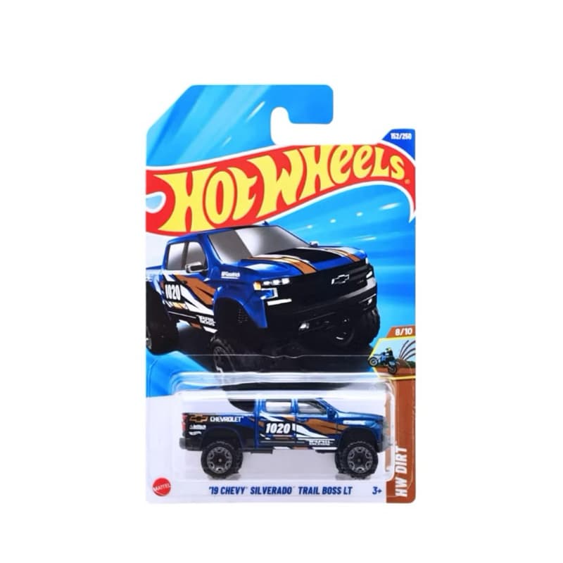 MINIATURA HOT WHEELS HW DIRT 8/10 '19 CHEVY SILVERADO TRAIL BOSS LT 152/250 HYY97-N7C5