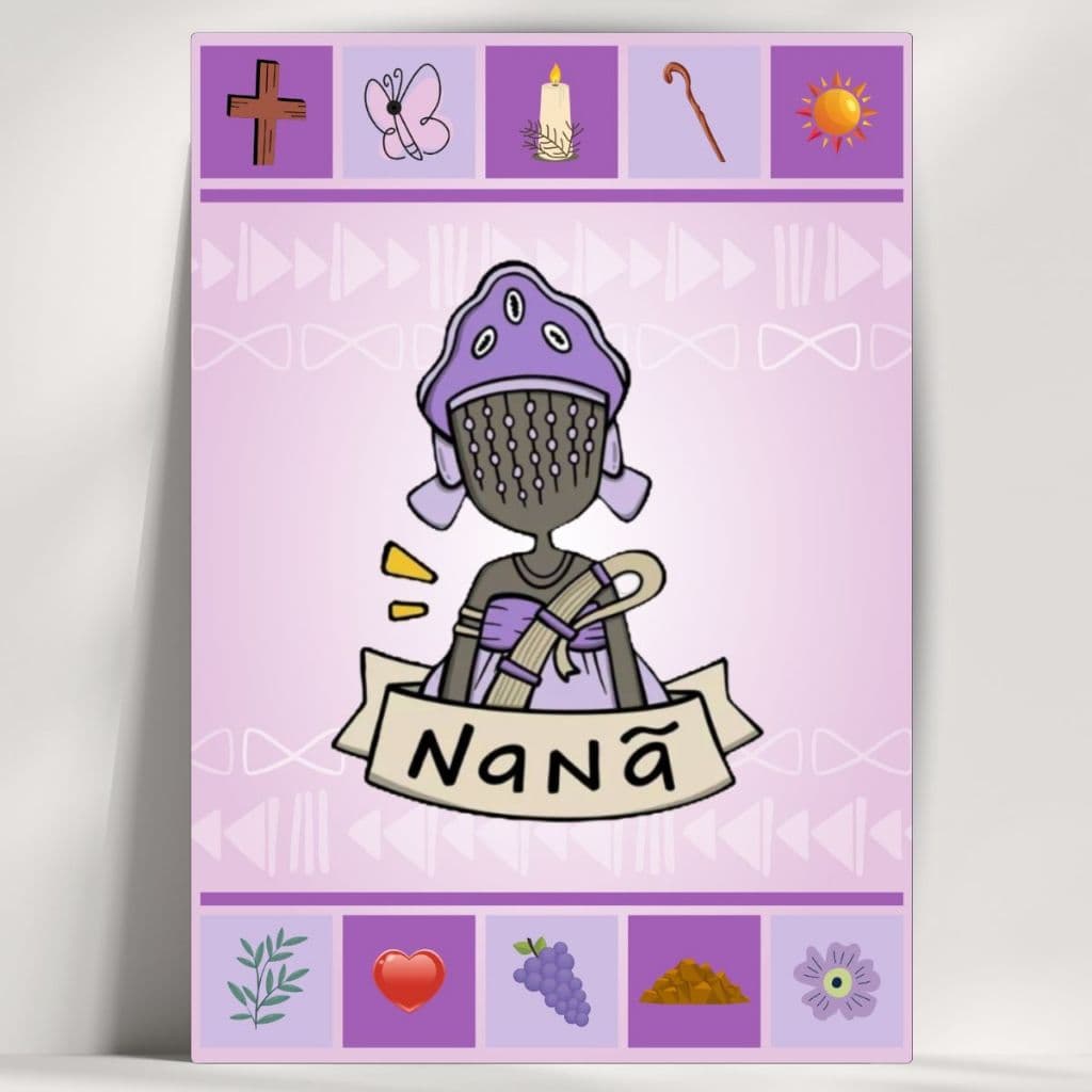 Quadro decorativo Orixá Nanã - Coleção Elementos - Já com Fita Adesiva - Envio Imediato.