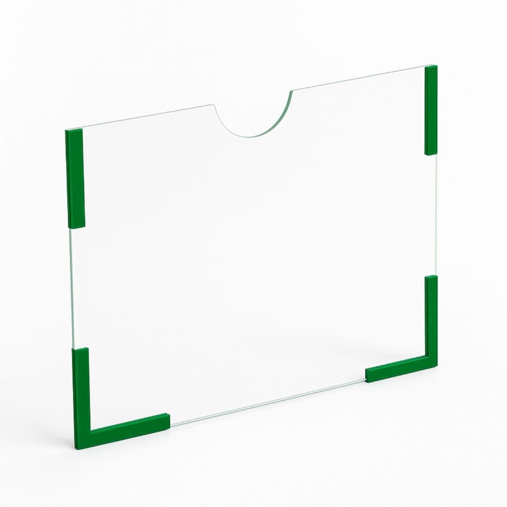 Display Horizontal Porta Folha A4 Acrílico Parede/Porta p/ Avisos Comércios