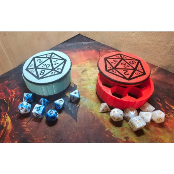 Estojo Porta Dados RPG 3D com Tampa D20 – Organização e Estilo para Suas Rolagens