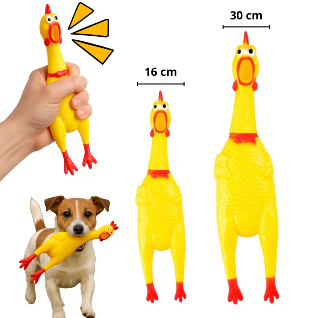 Galinha Frango de Borracha para Cachorro Mordedor – Faz Barulho | Brinquedo Pet