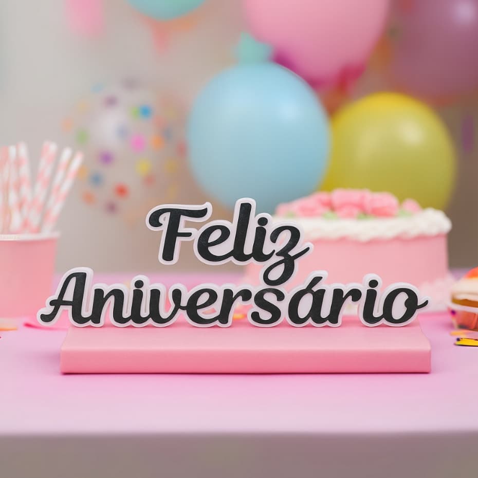 Palavra Letreiro Feliz Aniversário Festa, Comemoração Placa decorativa