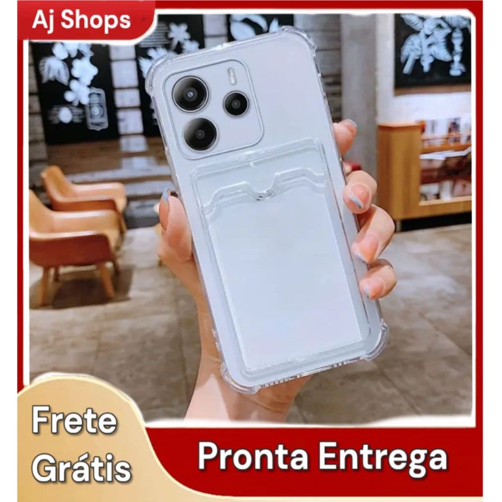 Capinha Para Redmi Note 14 5G Anti impacto Porta Cartão -- Capa Case Com Proteção de Câmera