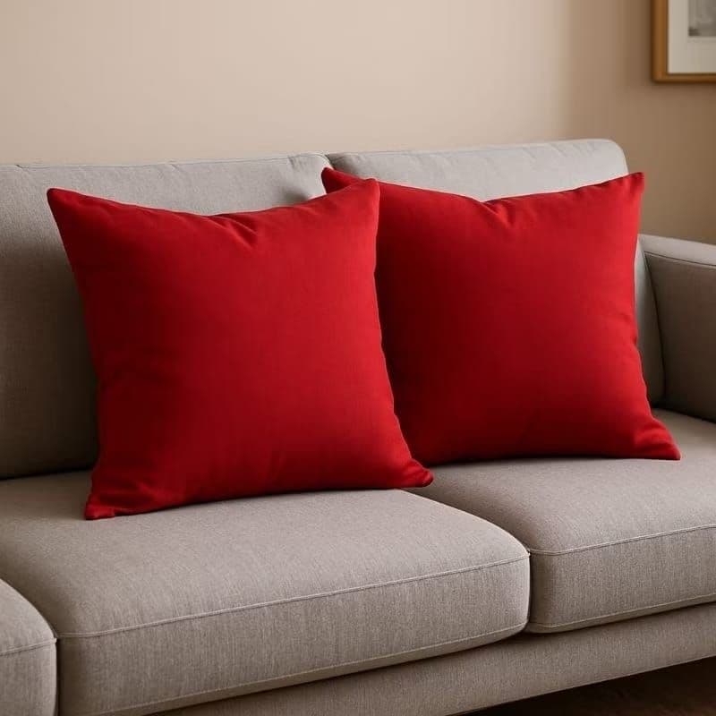 02 Almofadas Suede Liso 40x40 | Zíper Invisível | Decoração Sofá Sala