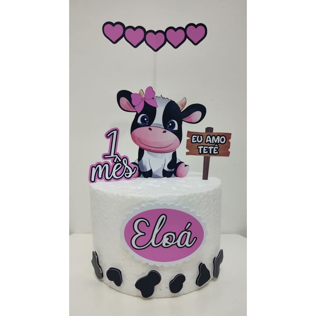 Topo /topper de bolo eu amo tetê personalizado (mêsversário )