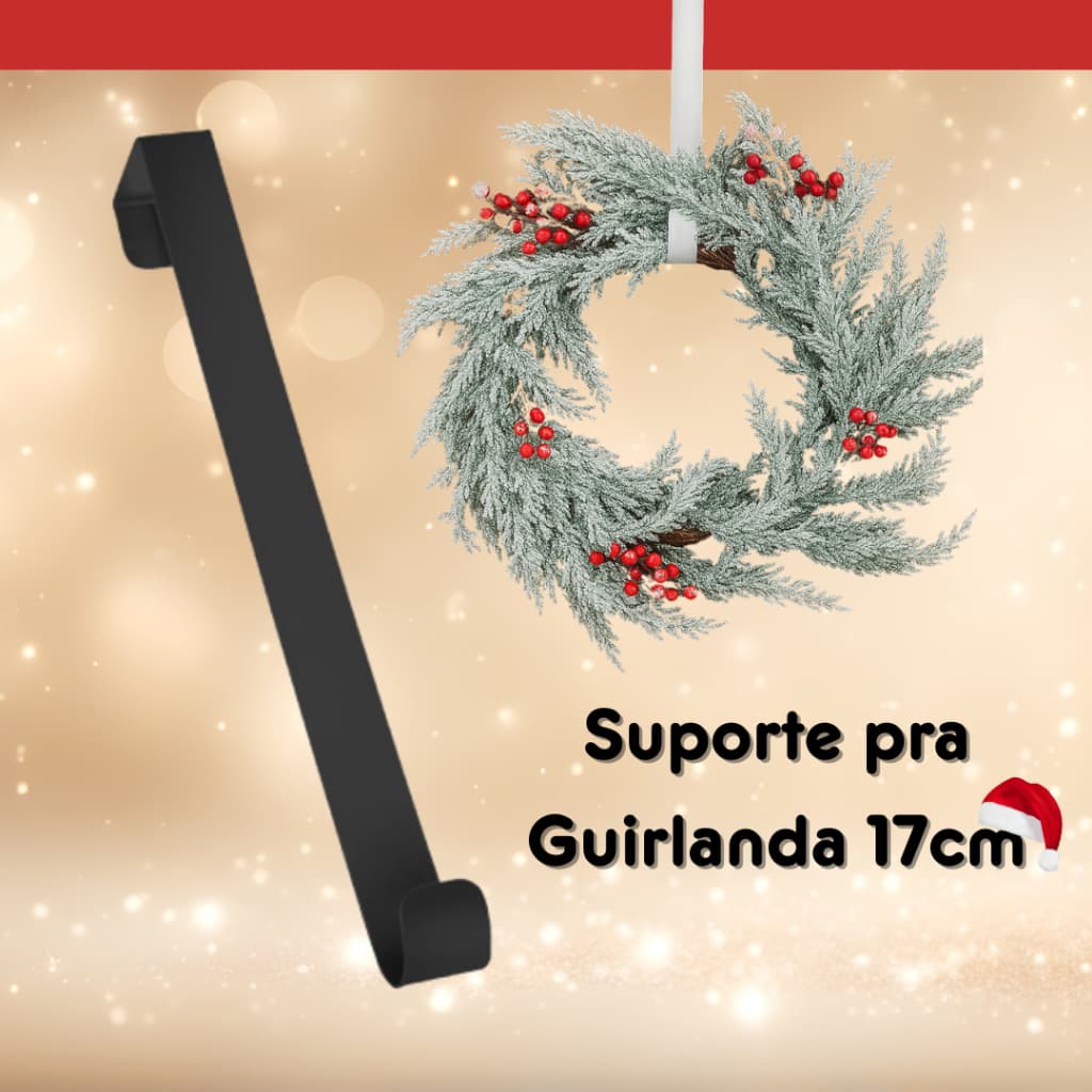 Gancho Suporte Porta Para Guirlanda 17cm Natal - Suporte para Decoração Natalina