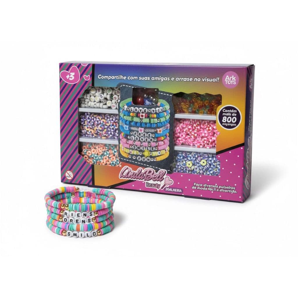 Kit Pulseira Infantil Joalheria Criativa + de 800 Miçangas