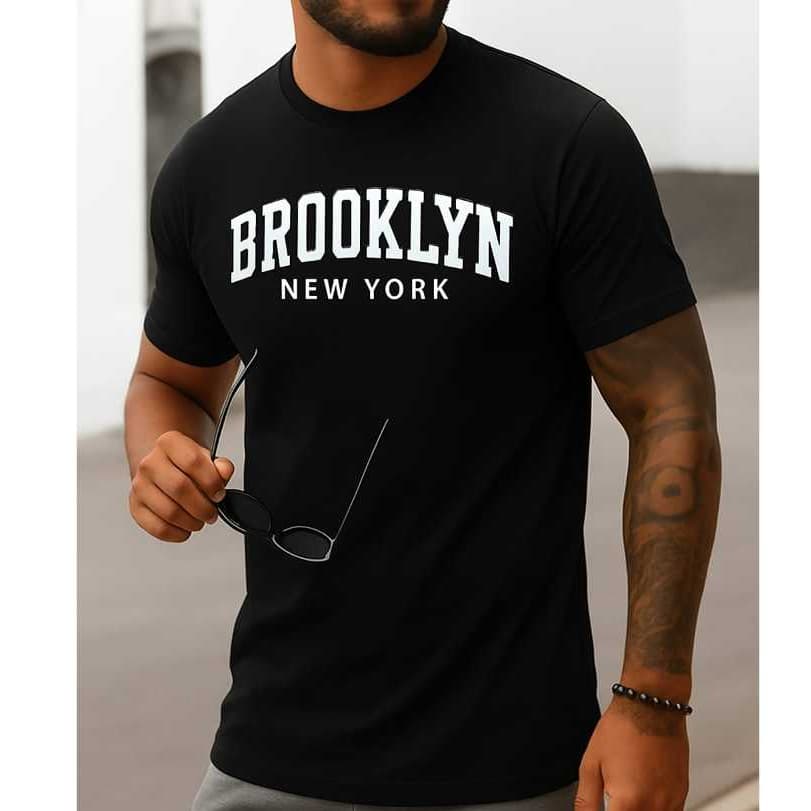 Camiseta Streetwear Brooklyn Algodão Alta qualidade Casual Estampada Unissex