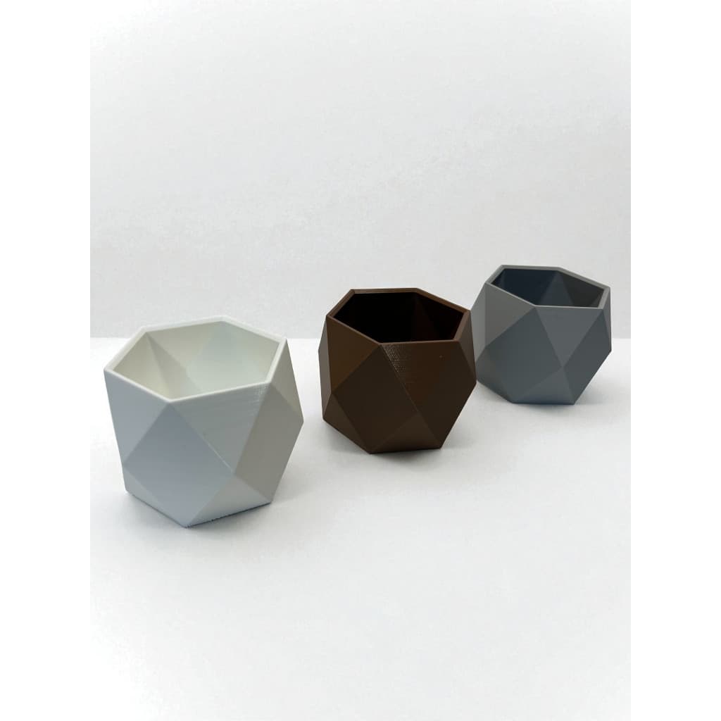 Kit com 3 Vasos Hexagonais Decorativos