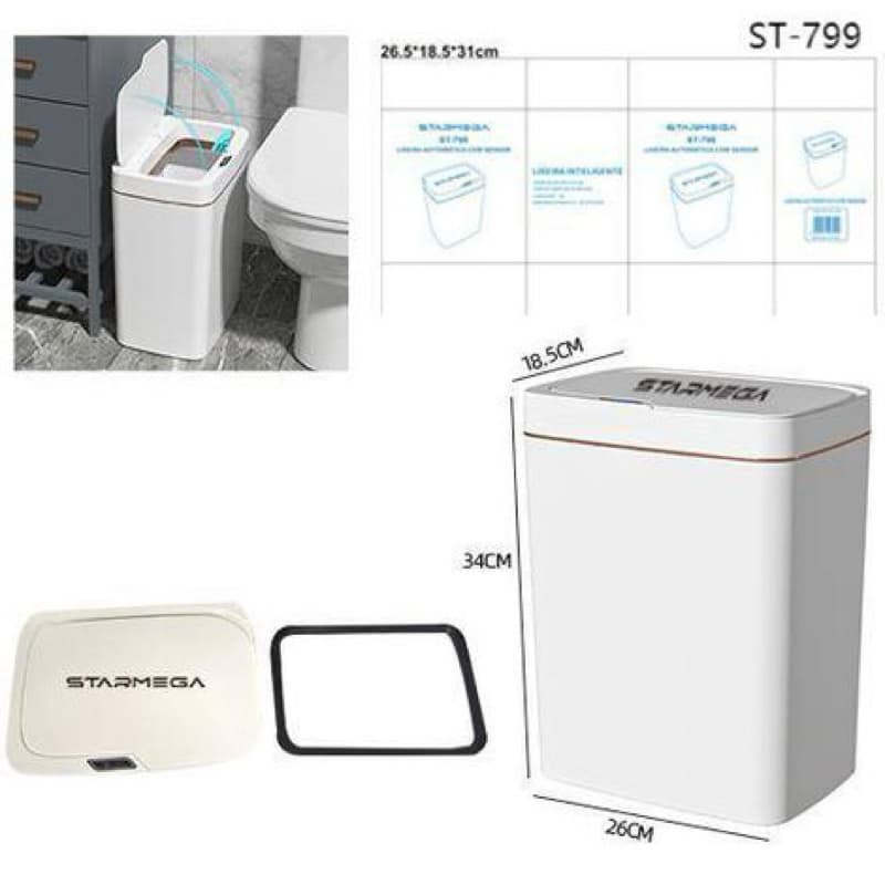 lixeira inteligente elétrica abertura automática para banheiro e ideal para fraldas