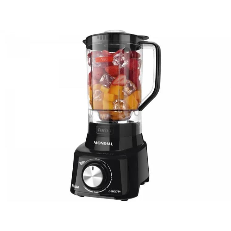 Liquidificador Mondial Turbo L-900 FB Copo - Preto Com Filtro 05 Velocidades 900W 220V