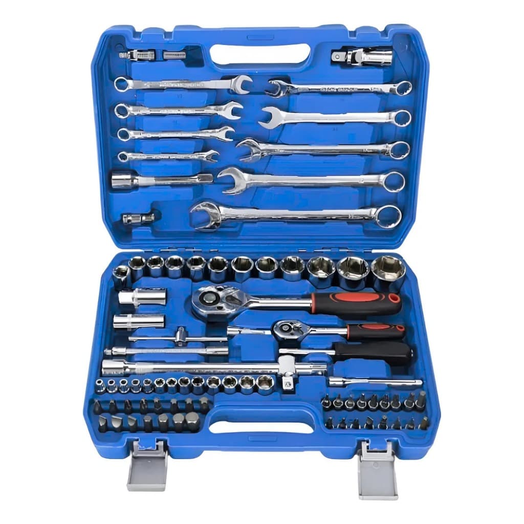 Kit 82 Peças de Ferramentas Jogo de Soquetes Completo com Chave Catraca Reversível e Maleta Multi Funções