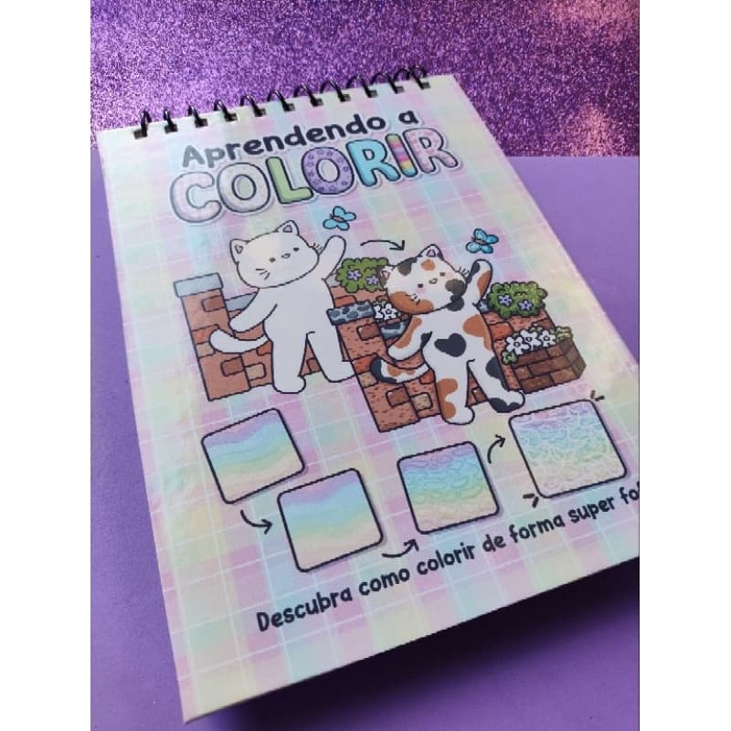 livro caderno de colorir aprendendo a colorir técnicas estampas efeitos
