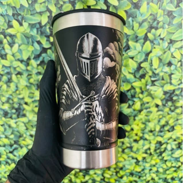 COPO TÉRMICO SÃO JORGE personalizado a laser  360º Graus 473 ML PREMIUM