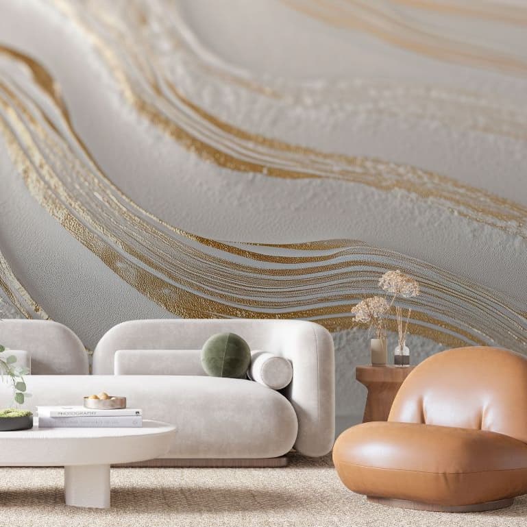 Papel de Parede 3D Papel de Parede Preto Brilho Dourado Adesivo Lavavel Para Sala Escritorio