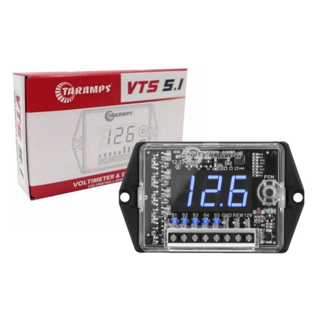 Voltímetro Automotivo Taramps Digital 5 Saídas Sequenciais Vts 5.1 Led Azul