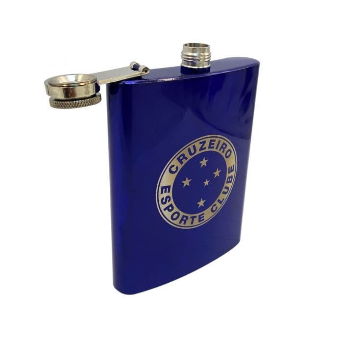 CANTIL CRUZEIRO BEBIDAS DESTILADOS OFICIAL DO CLUBE 220 ML AÇO INOX NA CAIXA