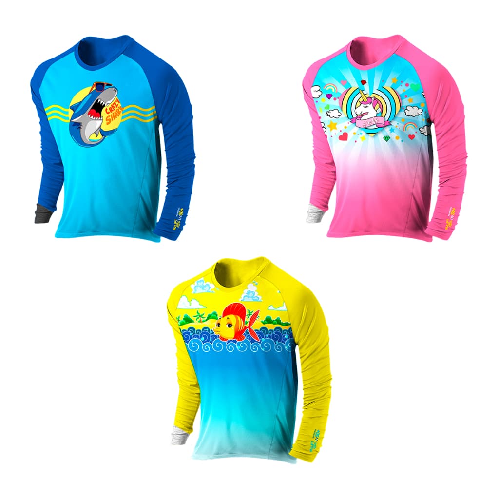 Camisa Proteção Solar Infantil Prolife Authentic Kids Fator UV 50+ Blusa Crianças Praia Sol Piscina