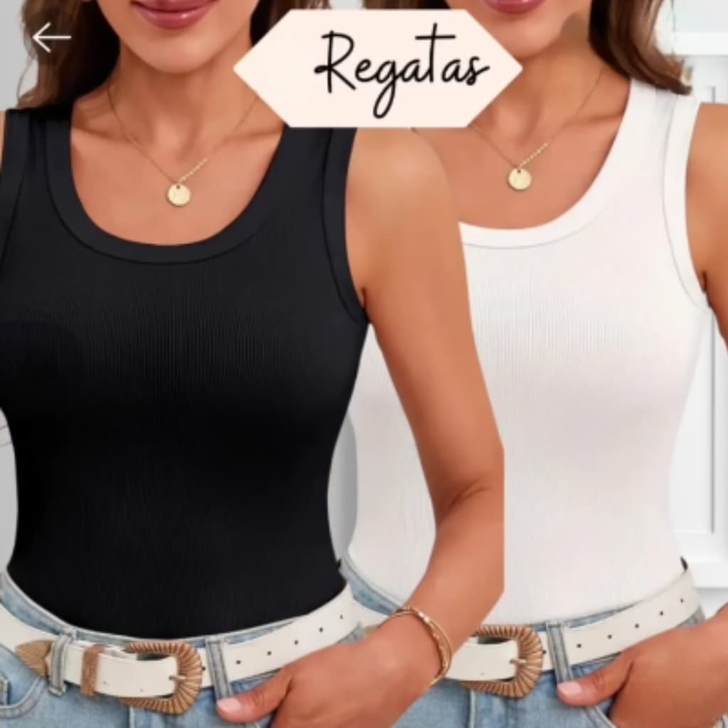 Regata Preta ou Branca 100% algodão