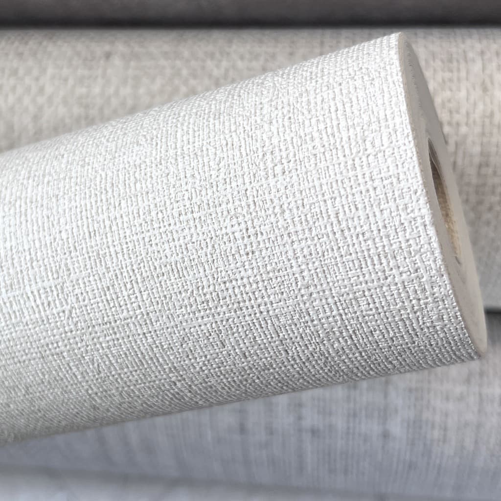 Papel de Parede Importado Alto Relevo Linho Tom Areia Claro - Rolo 10m x 53cm - Cola Inclusa - Vinílico lavável
