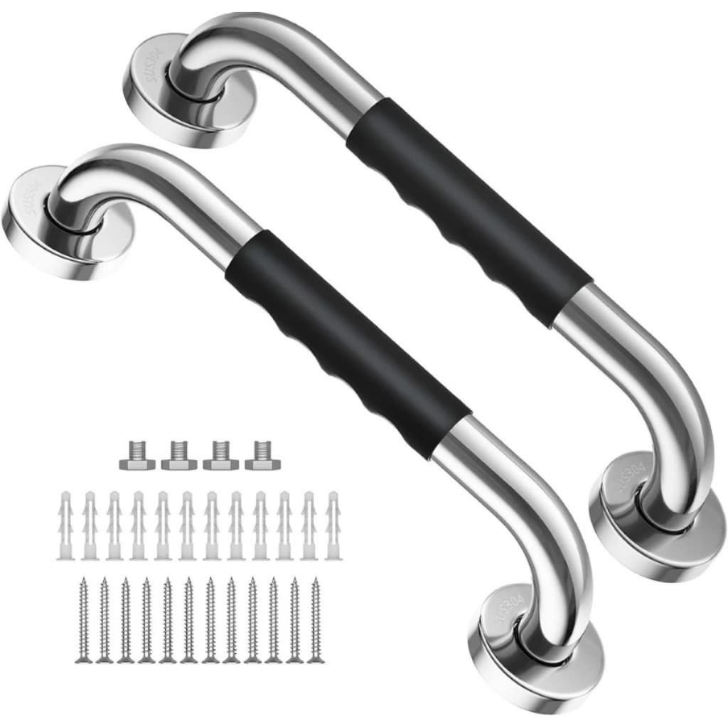 Kit 2 Barras de Apoio Inox 40cm para Banheiro - Corrimão de Segurança e Proteção para Idosos, Deficientes e Gestantes