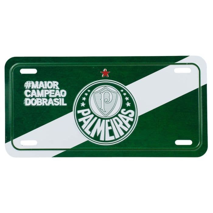 PLACA PALMEIRAS CARRO ENFEITE METAL DECORAÇÃO OFICIAL DO CLUBE