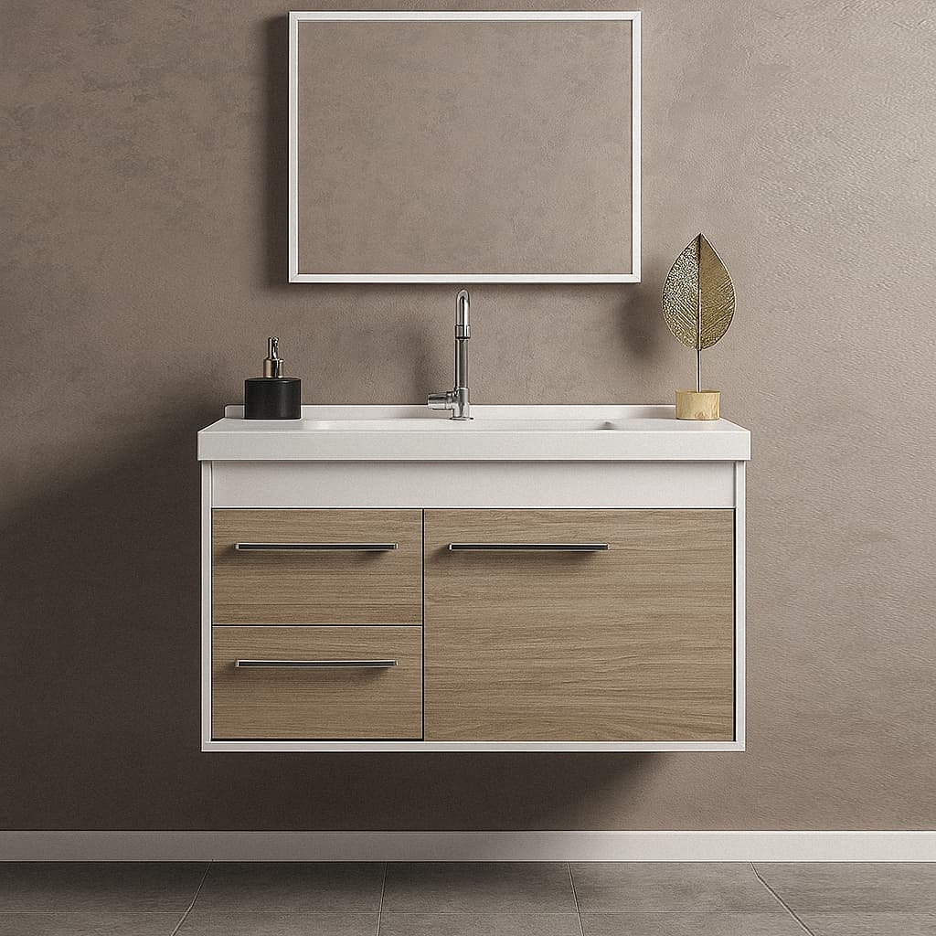 Gabinete Banheiro 60cm 100% MDF - Potenza