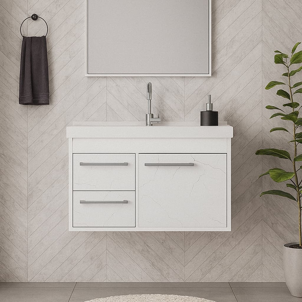 Gabinete para Banheiro 60cm MDF com Cuba