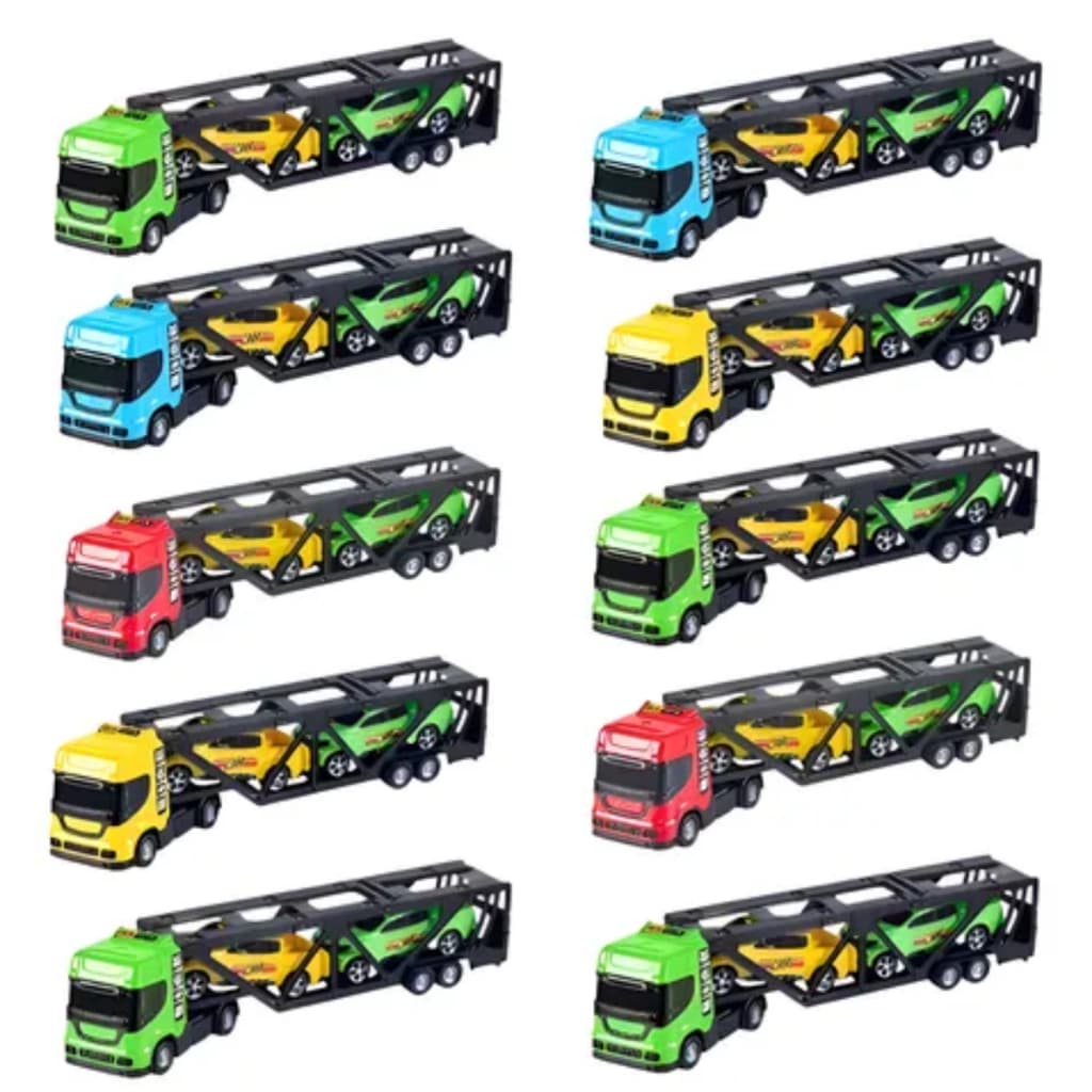 Kit 10 Caminhão Cegonha Cegonheiro Atacado Doação Brinquedos de Menino