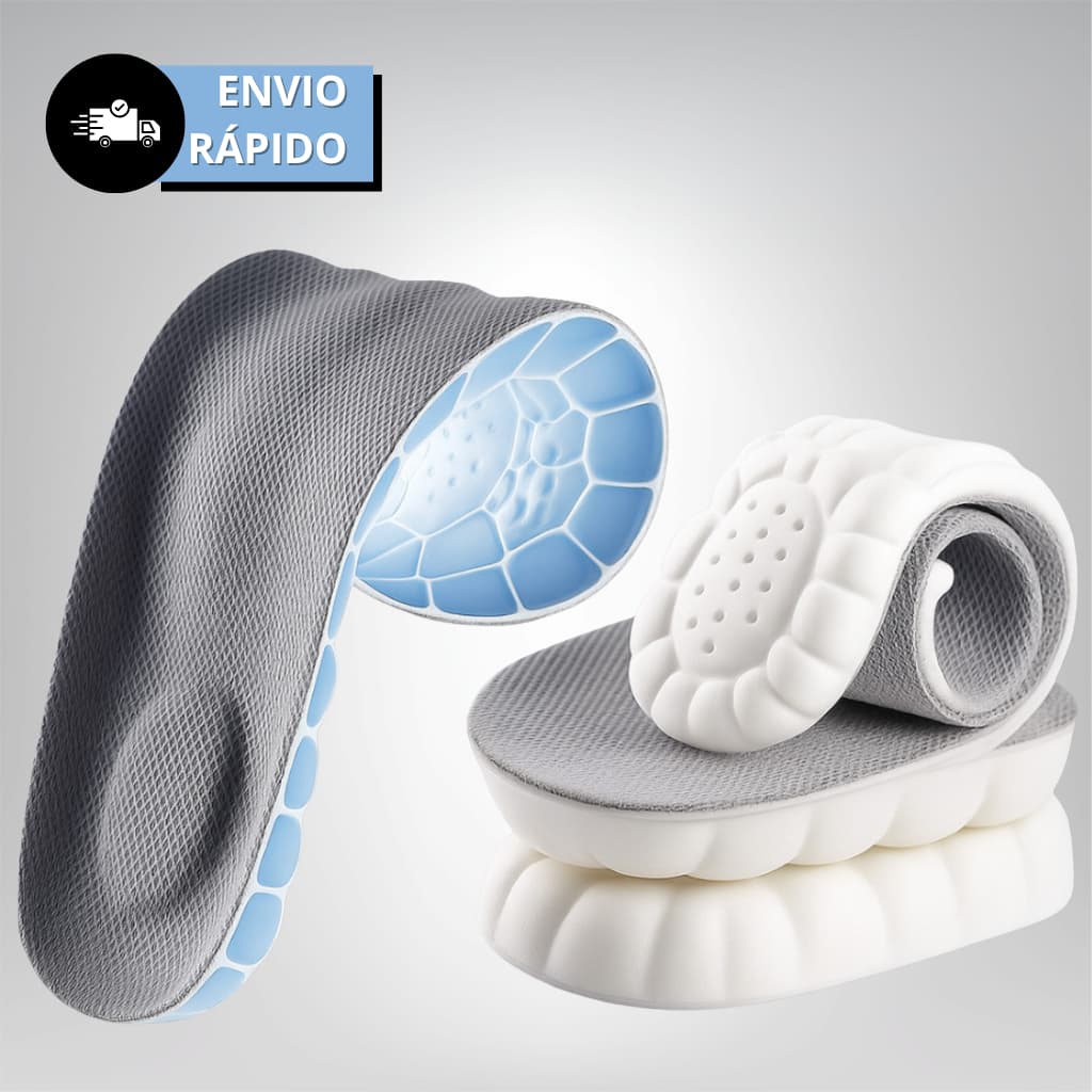 Palmilha De Altíssimo Conforto 4d Tênis Sapatos Ortopédica Gel Macia Suporte de Arco Antiodor