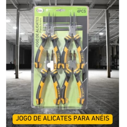 Jogo Kit de Alicates para Anéis com 4 peças 7” Polegadas (01 Conjunto)