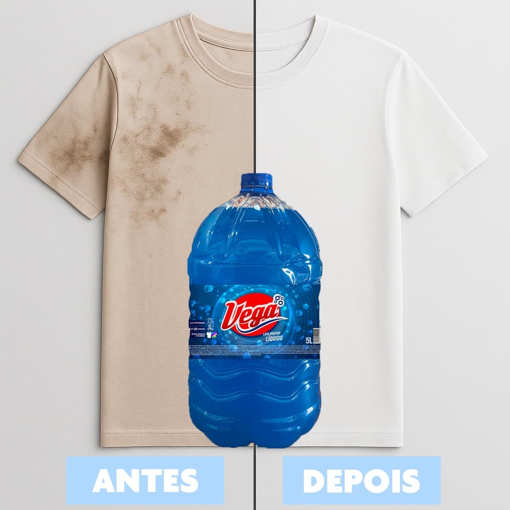 Lava Roupas Líquido Brancas e Coloridas Vega Perfumado