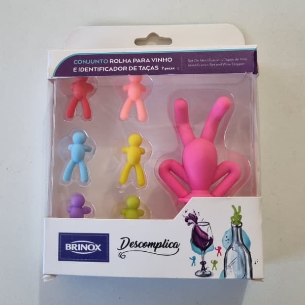 Conjunto Identificadores de Taça mais rolha 7pc