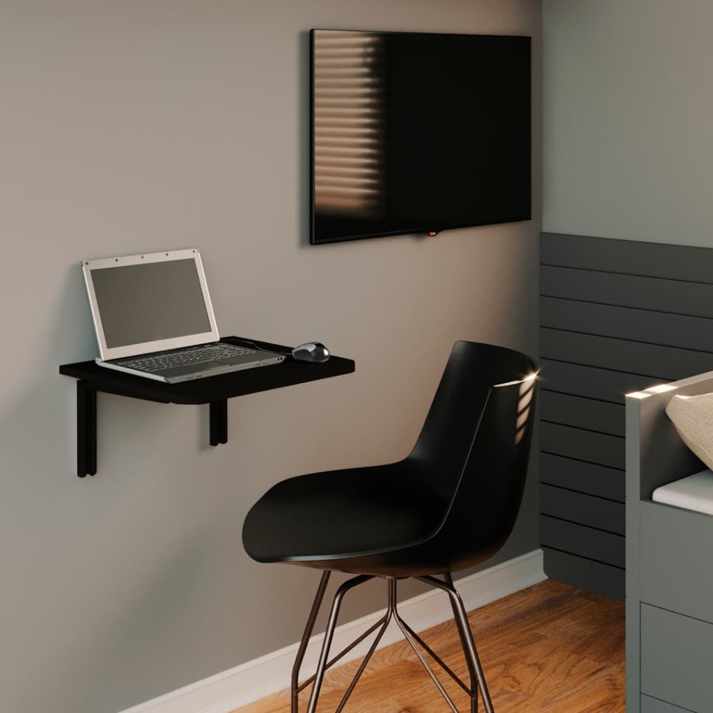 Mesa De Parede Dobravel 50x40 Branco E Preto Multivisão